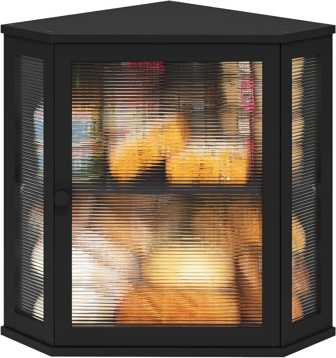 Broodtrommel Bamboe - Brooddoos Hoek - Brood Vers Houden - Acryl Golvend Deur - Grote Capaciteit - Zwart