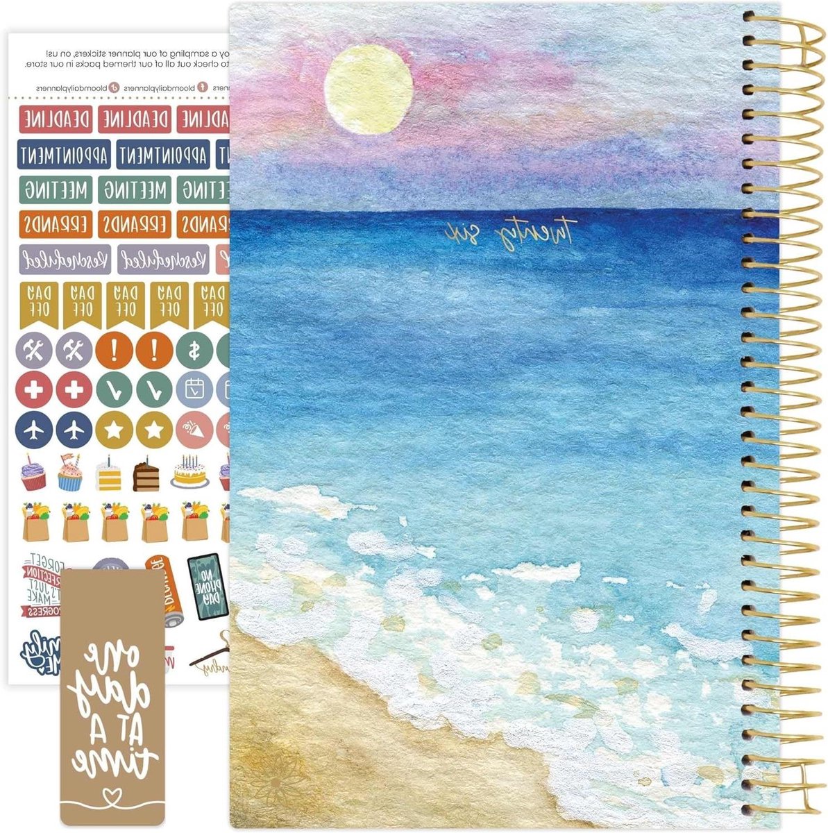 Planner 2026 - Agendaboek Jaar - Doelen Stellen - Met Levenswerkbladen - 55 x 825 Inch - Rustige Kust