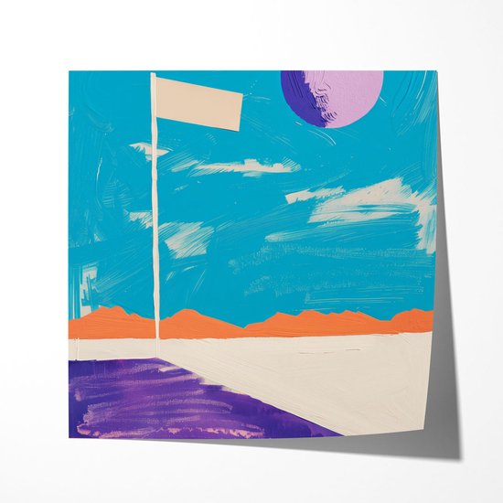Abstract - Poster 100x100 cm vierkant Sfeervolle wanddecoratie voor woonkamer en slaapkamer - Premium papier - Zonder lijst