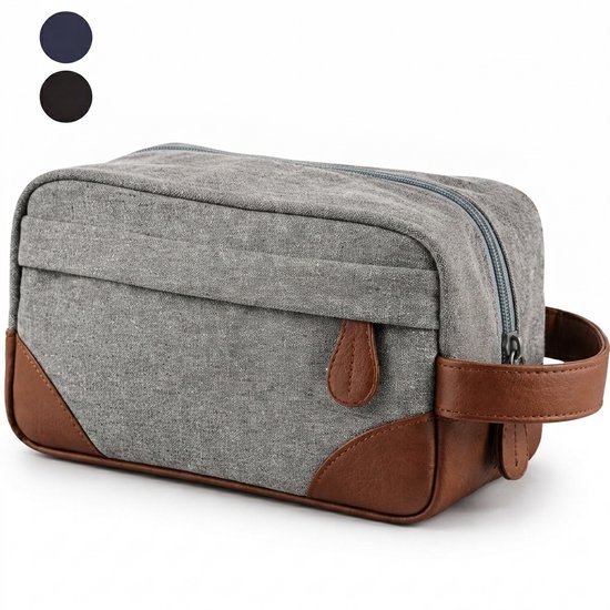 VeryGoods™ Toilettas Heren Grand - Toiletzak met Haak 4.5L - Waterafstotend & Georganiseerd - Reis Toilettassen Mannen & Dames - Jongen - Grijs