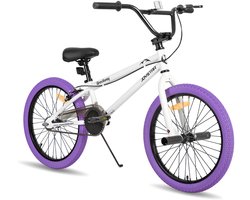Joystar Brockway BMX-fiets - 24 inch - Handrem - Remmen - Achter V-brake - Pegs - Paars