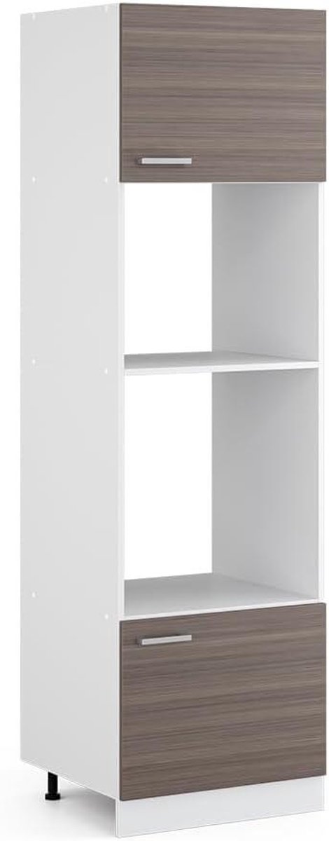 Voorraadkast - Opbergkast Hoge kast - Hobbyruimte Organiseren - In hoogte verstelbare poten - 60 cm breed - Grijs