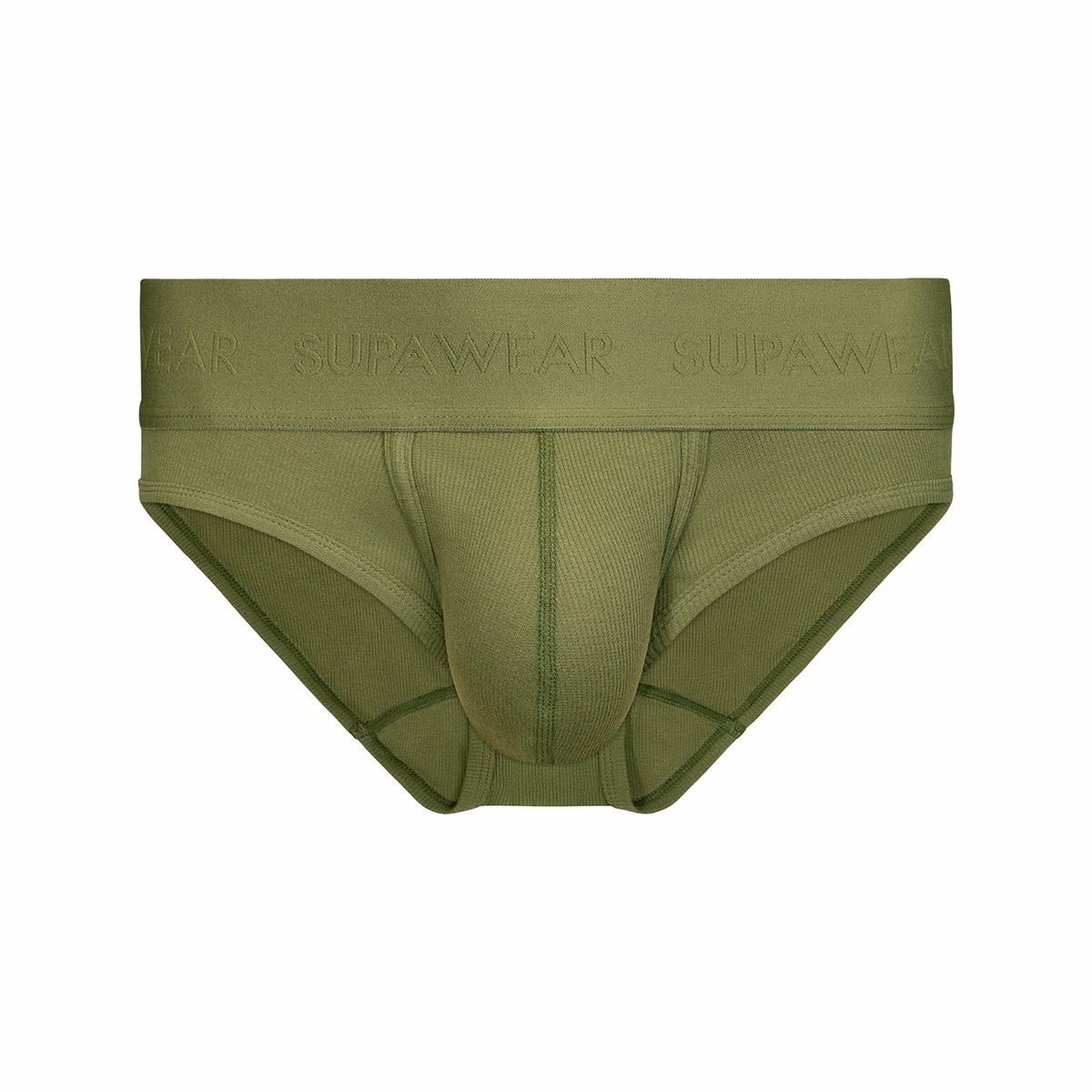 SUPAWEAR Ribbed Brief Green - MAAT XL - Heren Ondergoed - Slip voor Man - Mannen Brief