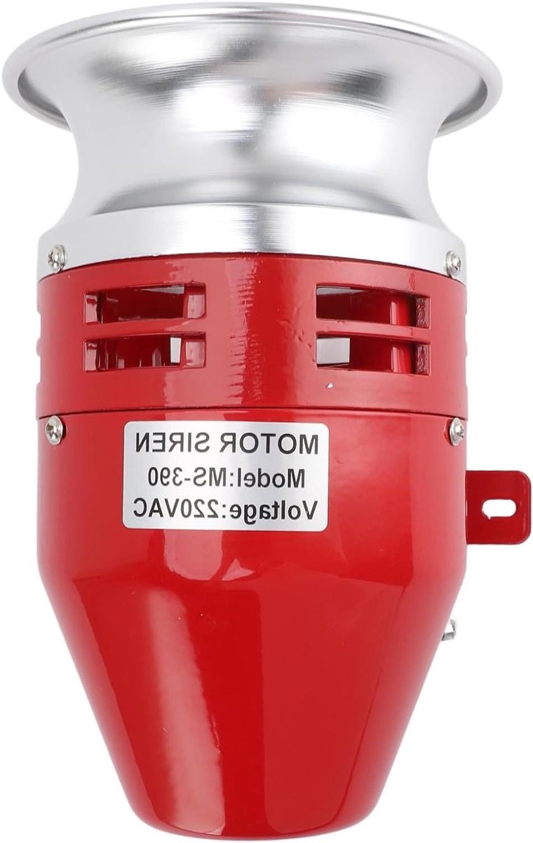 Luchtalarm Sirene - Zoemer Geluidsalarm Hoorn - Veiligheidswaarschuwingen Versturen - Motoraangedreven Krachtig Geluid - 78 X 53 Inch - Rood