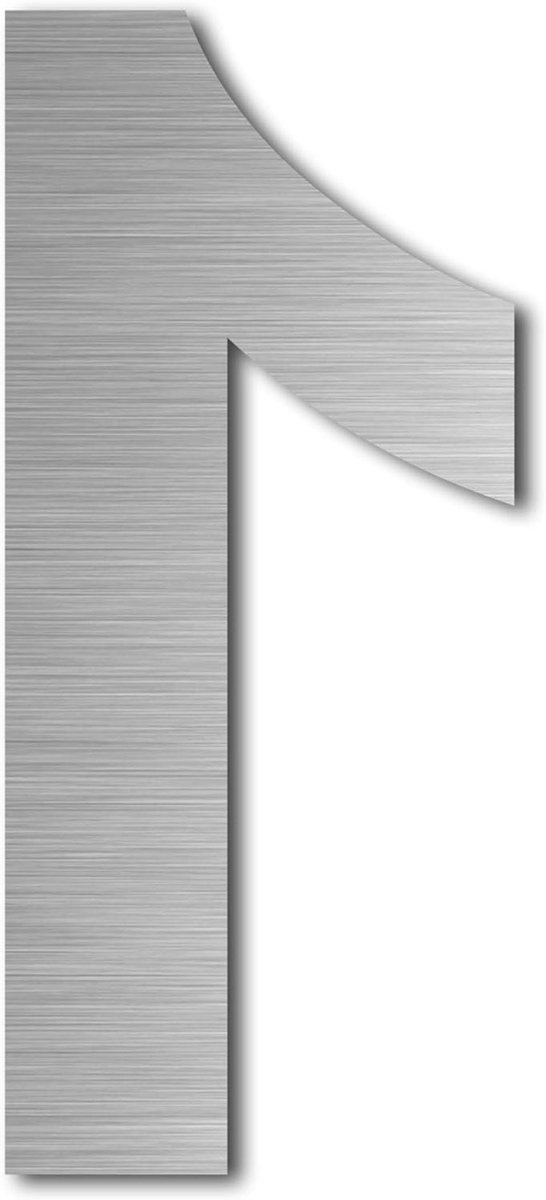 Huisnummer Zilver - Deurnummer Adresbord - Huis Identificatie - Mat Geborsteld Staal - 152mm Hoog - Zilver