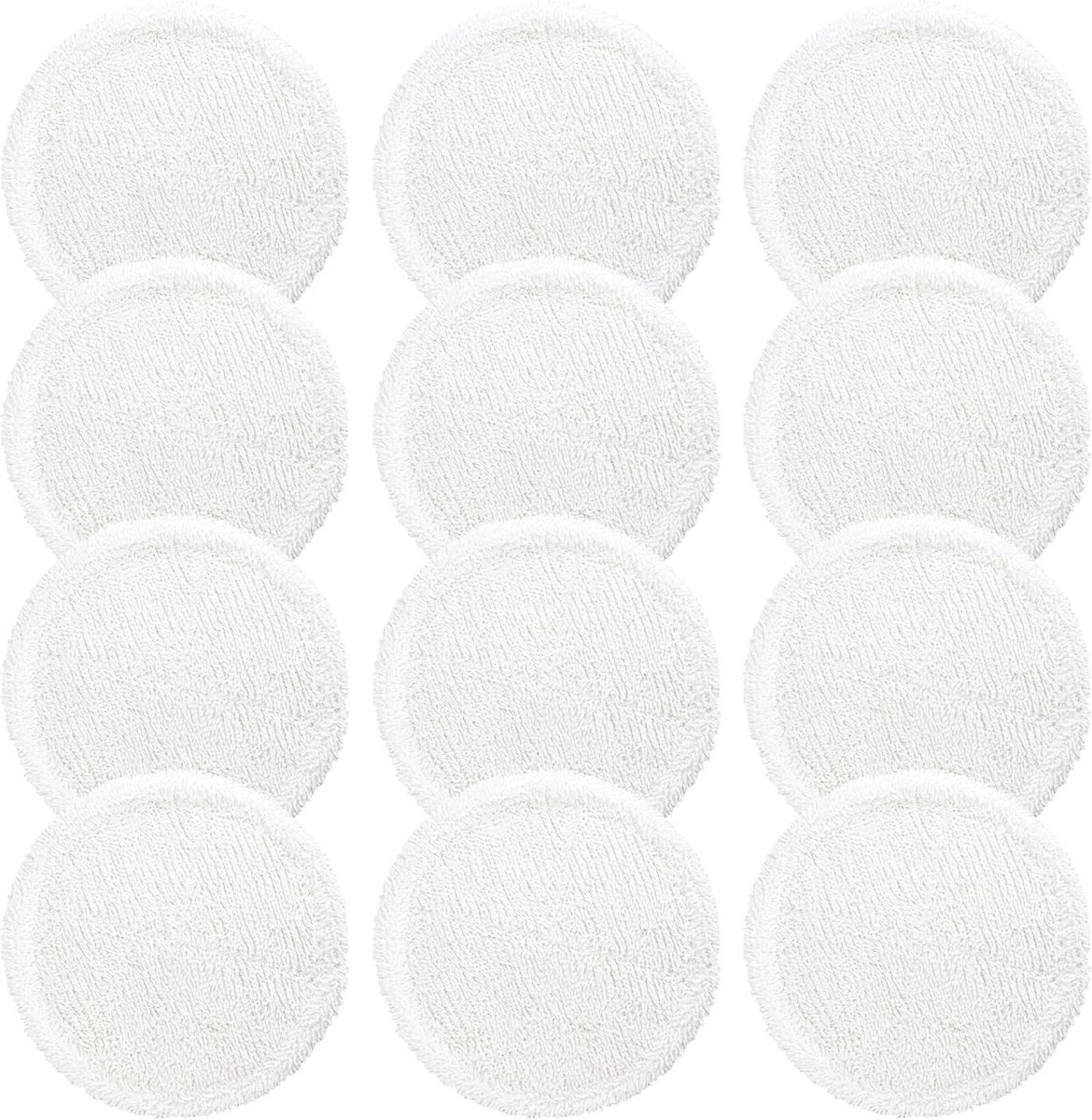 Vervangende Mop Pads - Dweilkoppen Set - Vloeren Reinigen - Machinewasbaar - 12 stuks - Wit