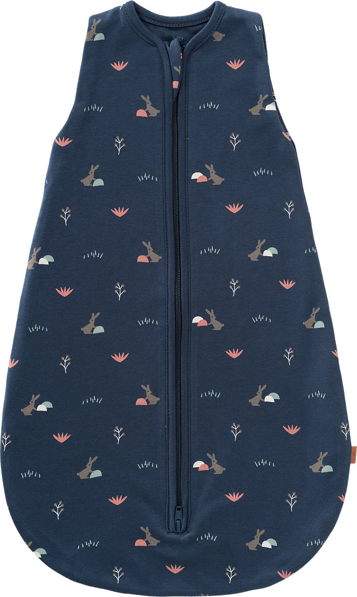 Fresk Zomerslaapzak – Zomerslaapzak – 1.1 TOG – Slaapdeken - Donkerblauw - Rabbit Mood Indigo