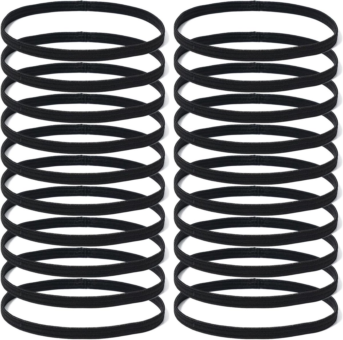 Elastische sportbanden van 1 cm breed voor voetbal en yoga, zeer rekbaar tot 40 cm, zwart, ideaal voor training en fitness