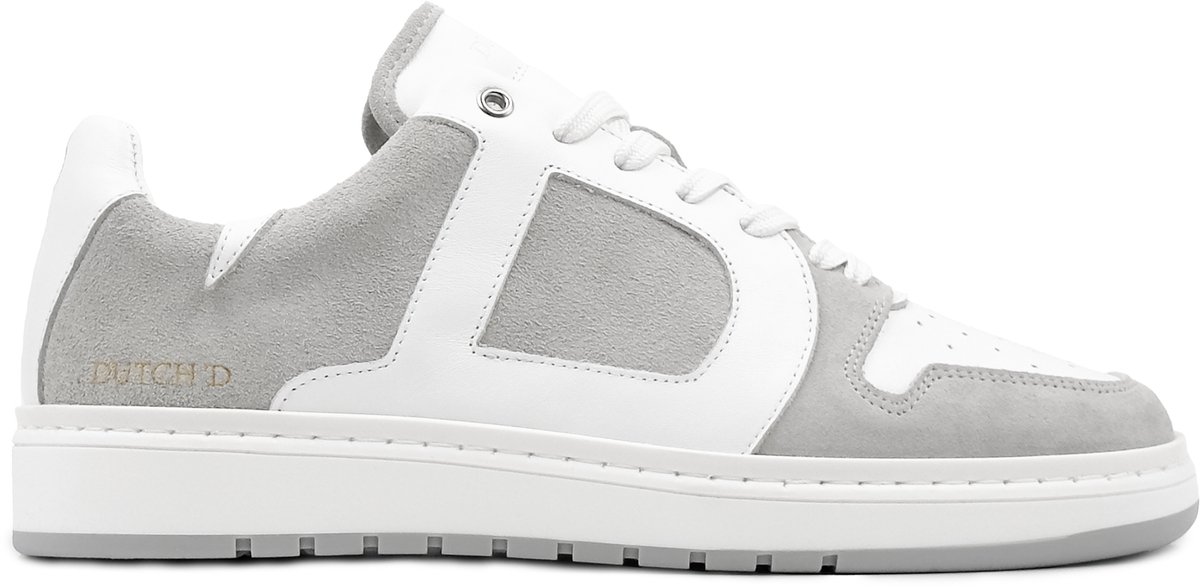 Dutch'D ® Sneaker - Wit Grijs - Sportief - Leer - Stijl Rune - Maat 45