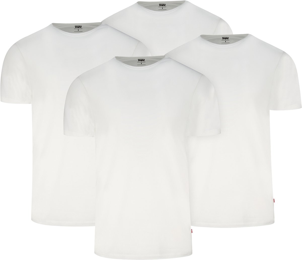 4-pack Levi’s heren T-shirt Rond-Neck Wit