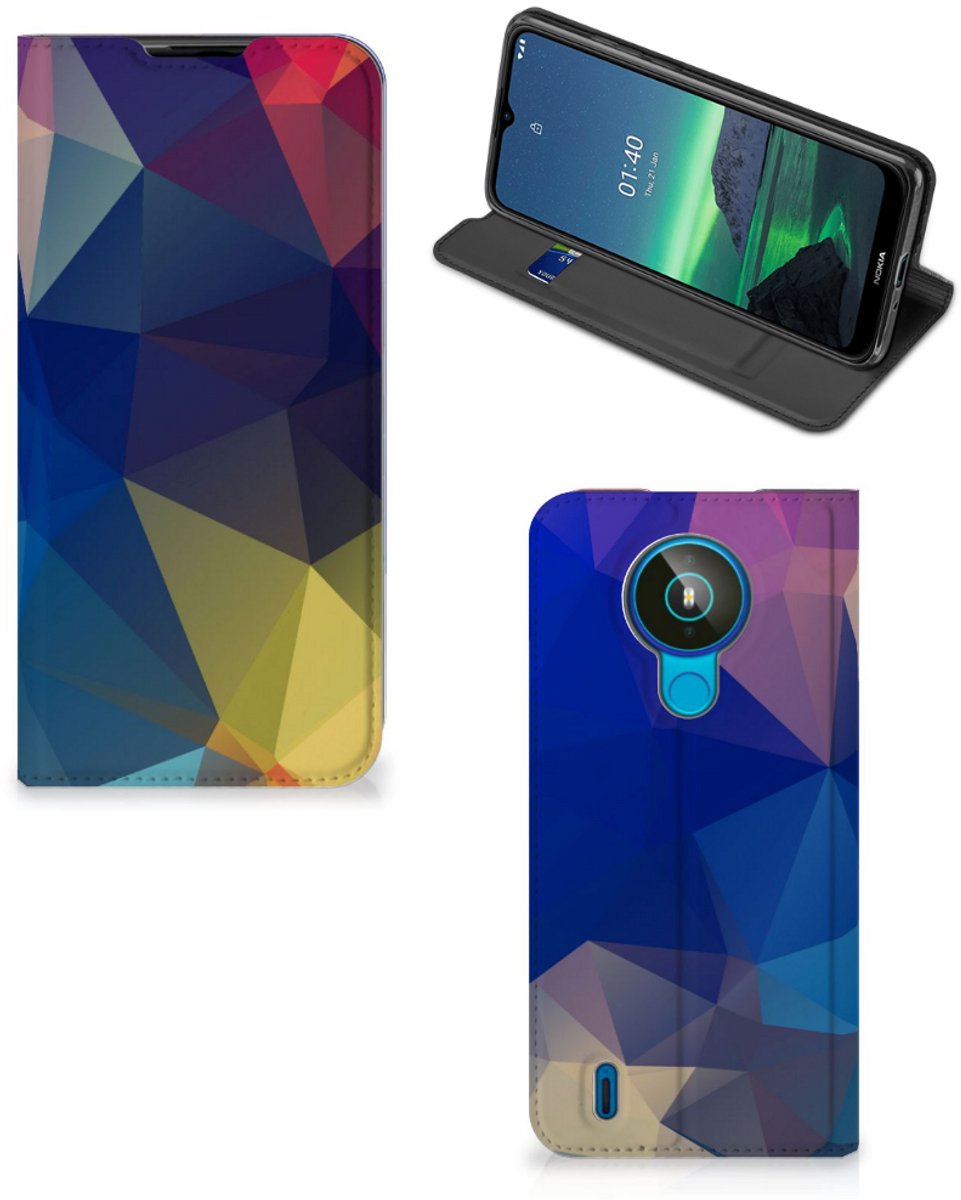 Standcase Hoesje voor Nokia 1.4 Stand Case Polygon Dark