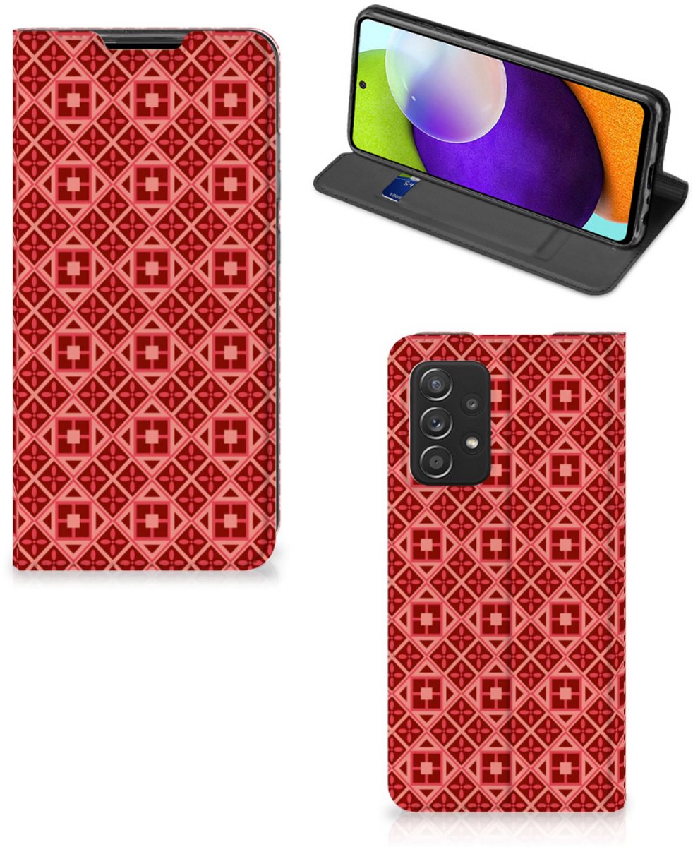 Samsung Galaxy A52 Hoesje met Magneet Batik Rood