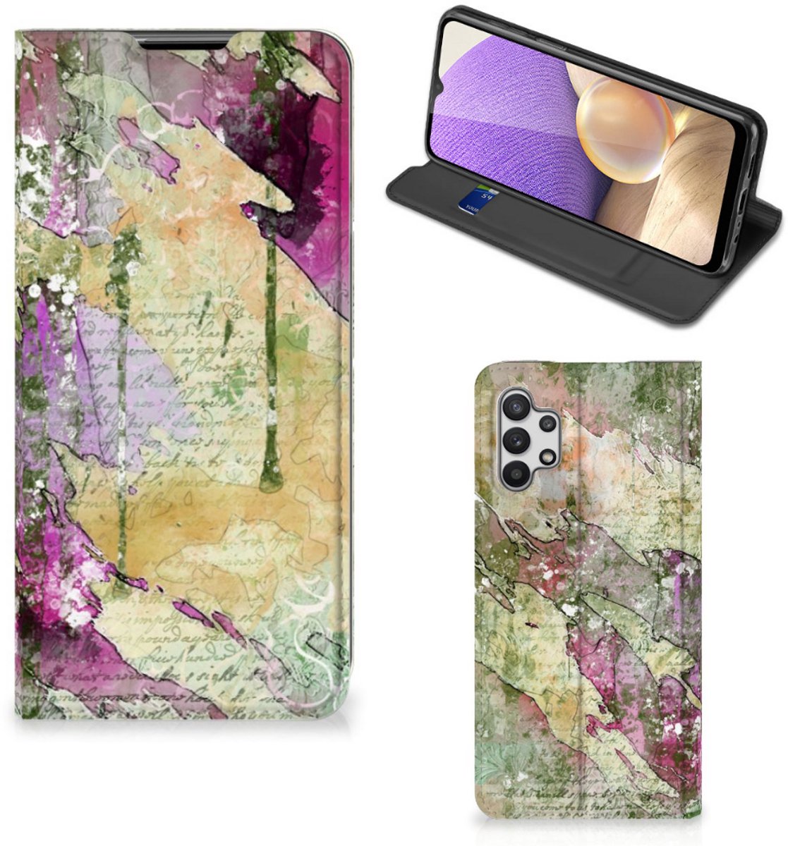 Bookcase Samsung Galaxy A32 5G Letter Painting