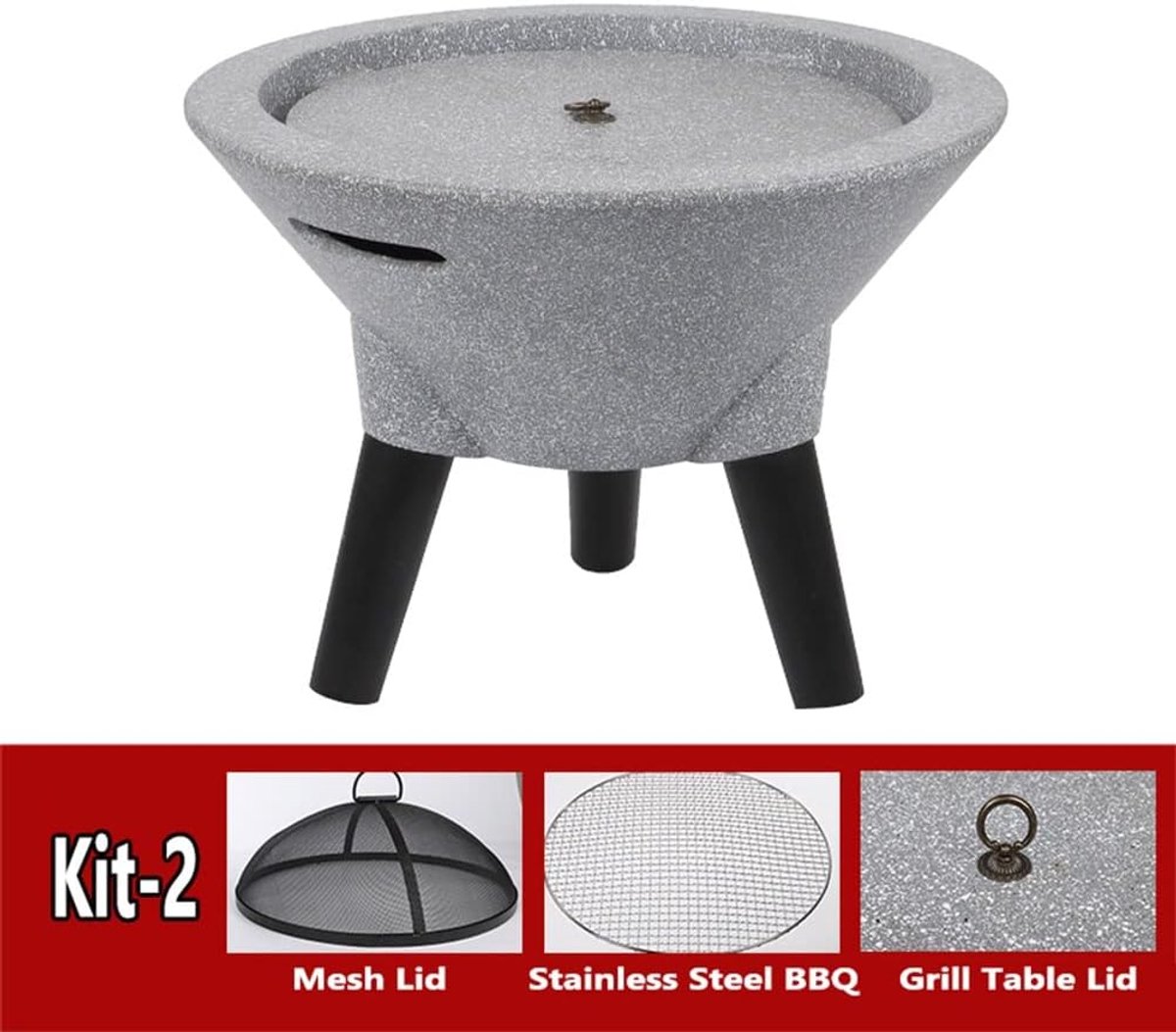 Outdoor Vuurplaats Bellavero FireCircle – Ronde Houtvuurplaats voor Tuin, Terras en Achtertuin, Houtgestookte Buitenhaard met Verstelbare 360° Grill, Veilig en Duurzaam, Kit Kleur