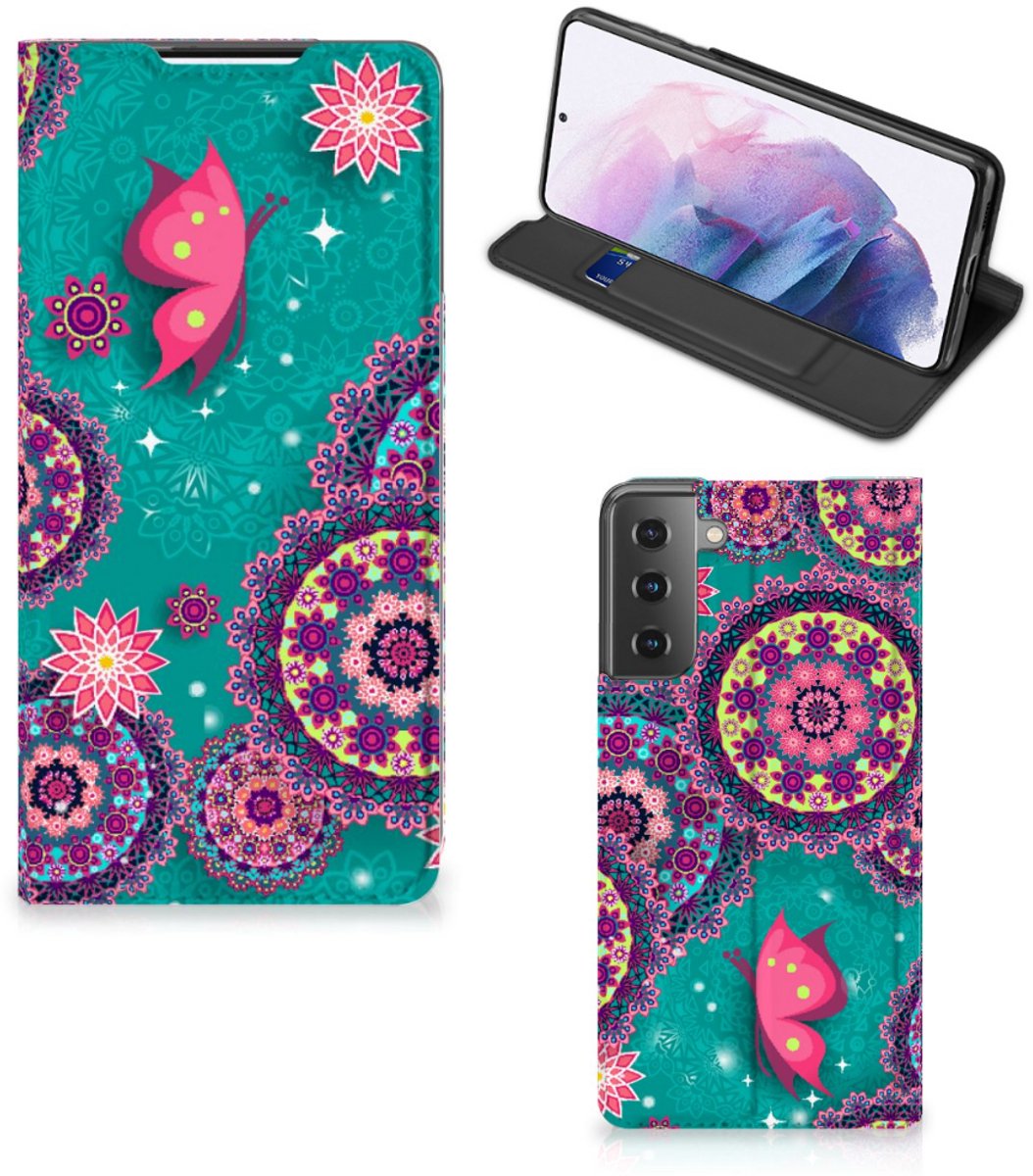 Samsung Galaxy S21 Plus Bookcase Cirkels en Vlinders