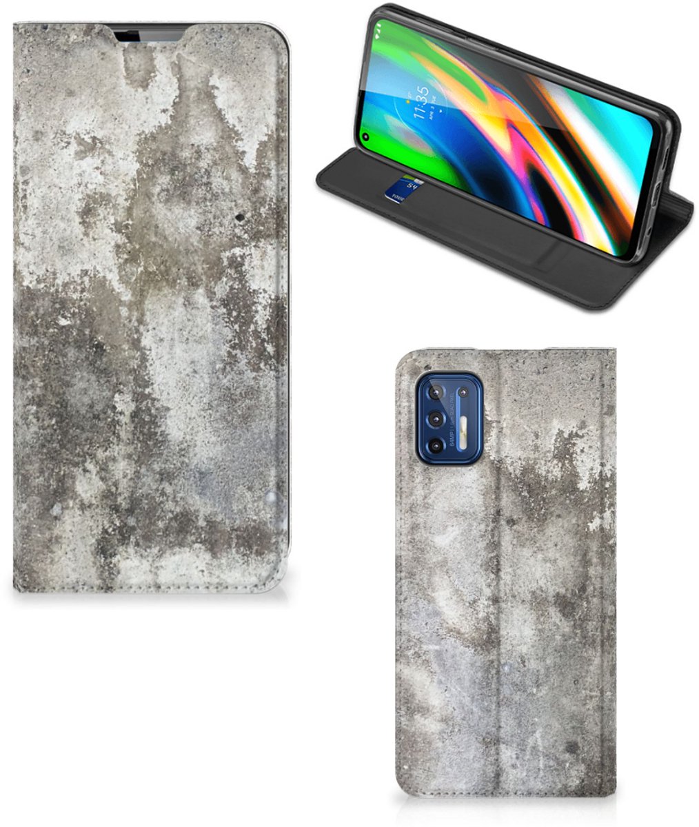 Motorola Moto G9 Plus Standcase Beton Print