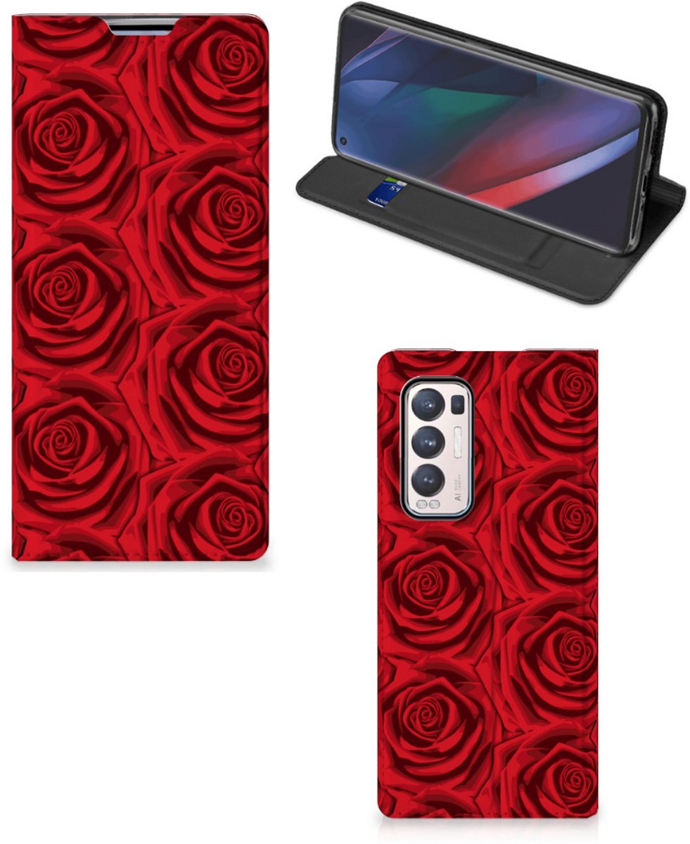 OPPO Find X3 Neo Smart Cover Red Roses
