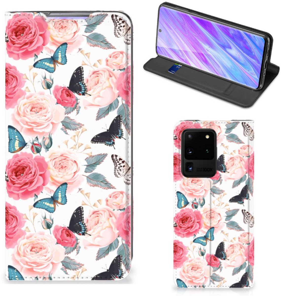 Samsung Galaxy S20 Ultra Smart Cover Butterfly Roses