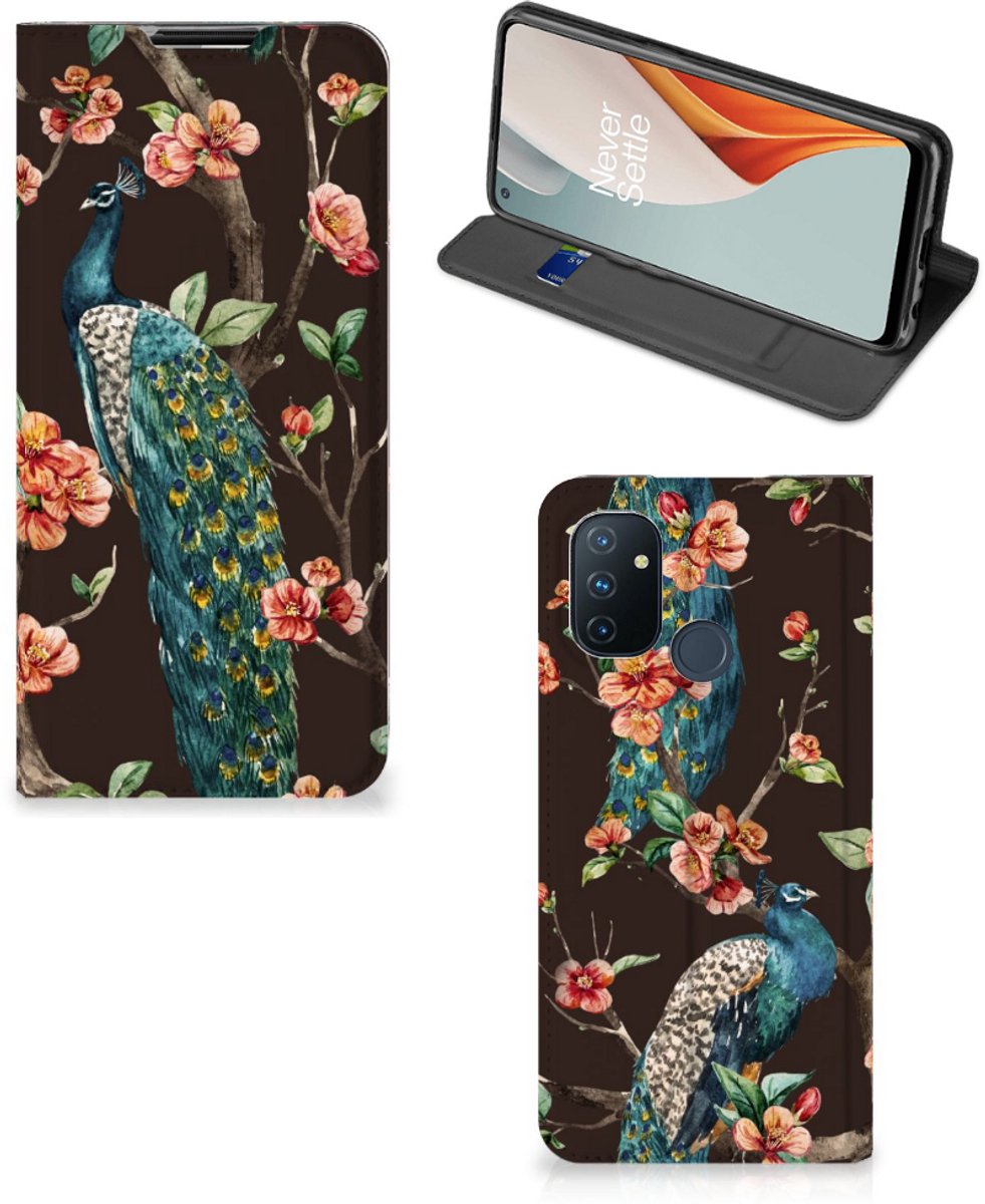 OnePlus Nord N100 Hoesje maken Pauw met Bloemen