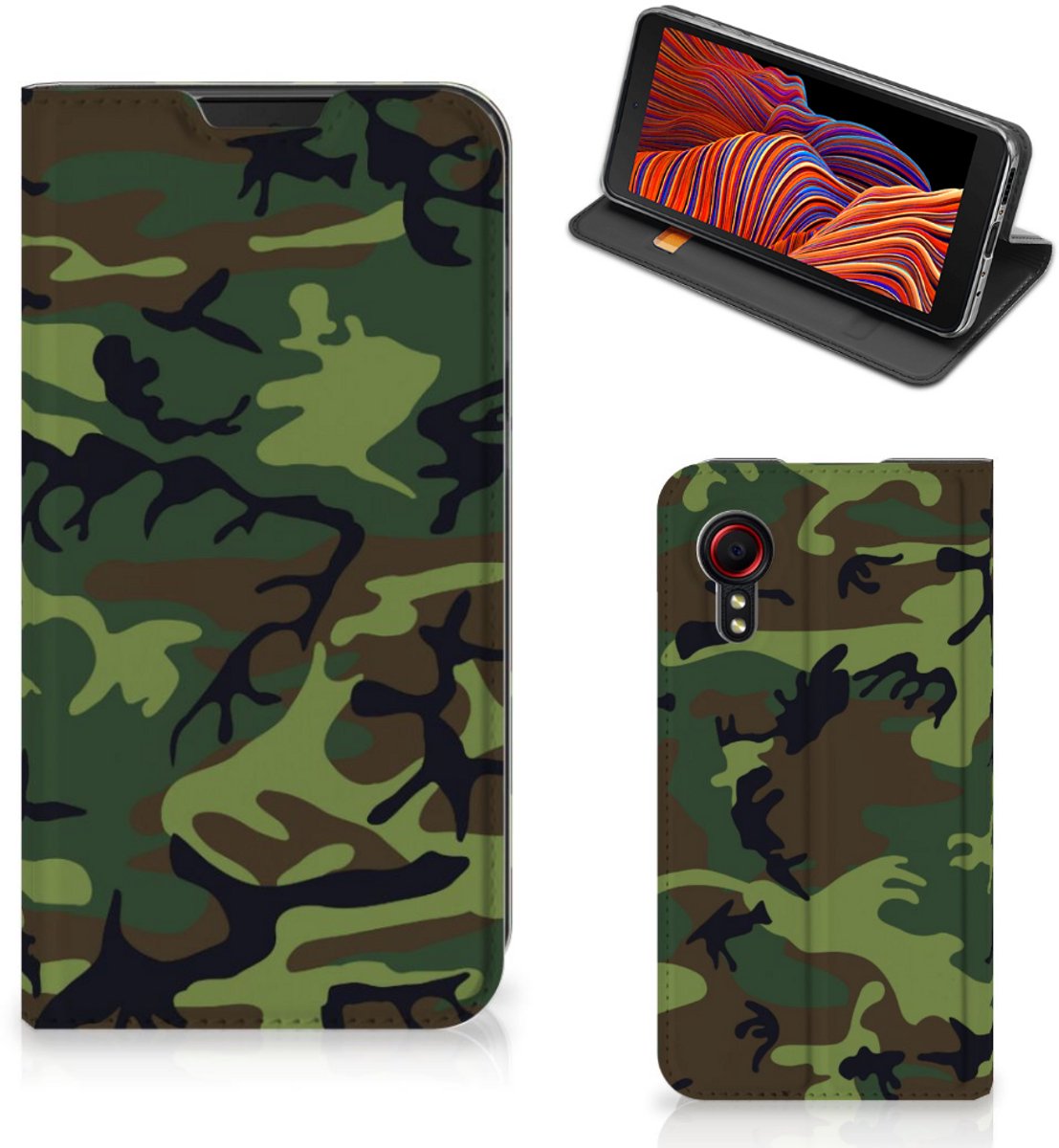 Samsung Galaxy Xcover 5 Hoesje met Magneet Army Dark