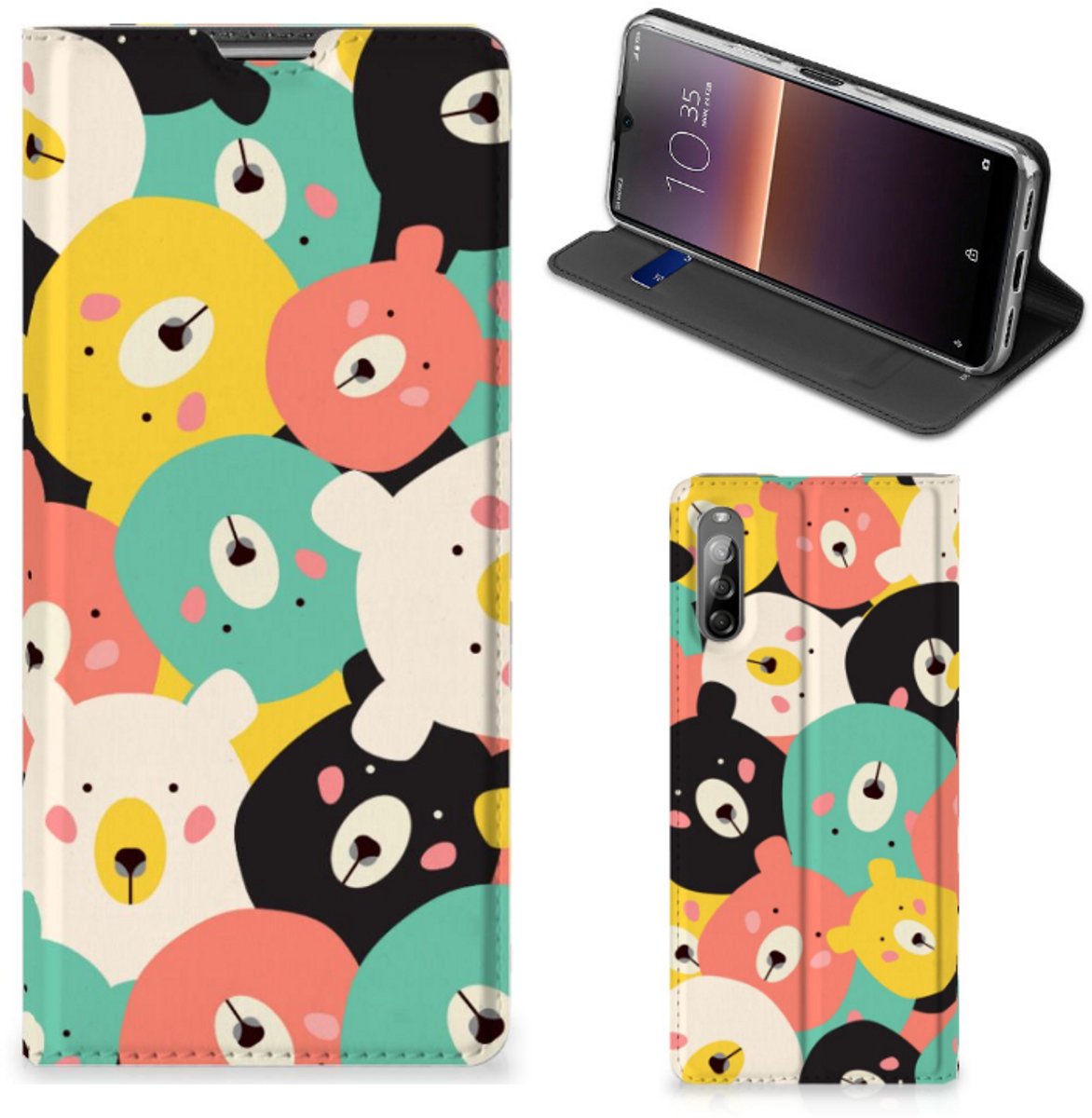Standcase Hoesje voor Sony Xperia L4 Magnet Case Bears