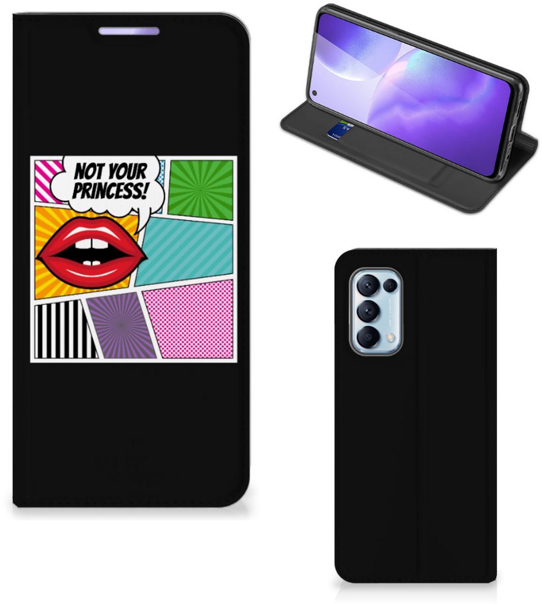OPPO Find X3 Lite Hippe Standcase Popart Princess