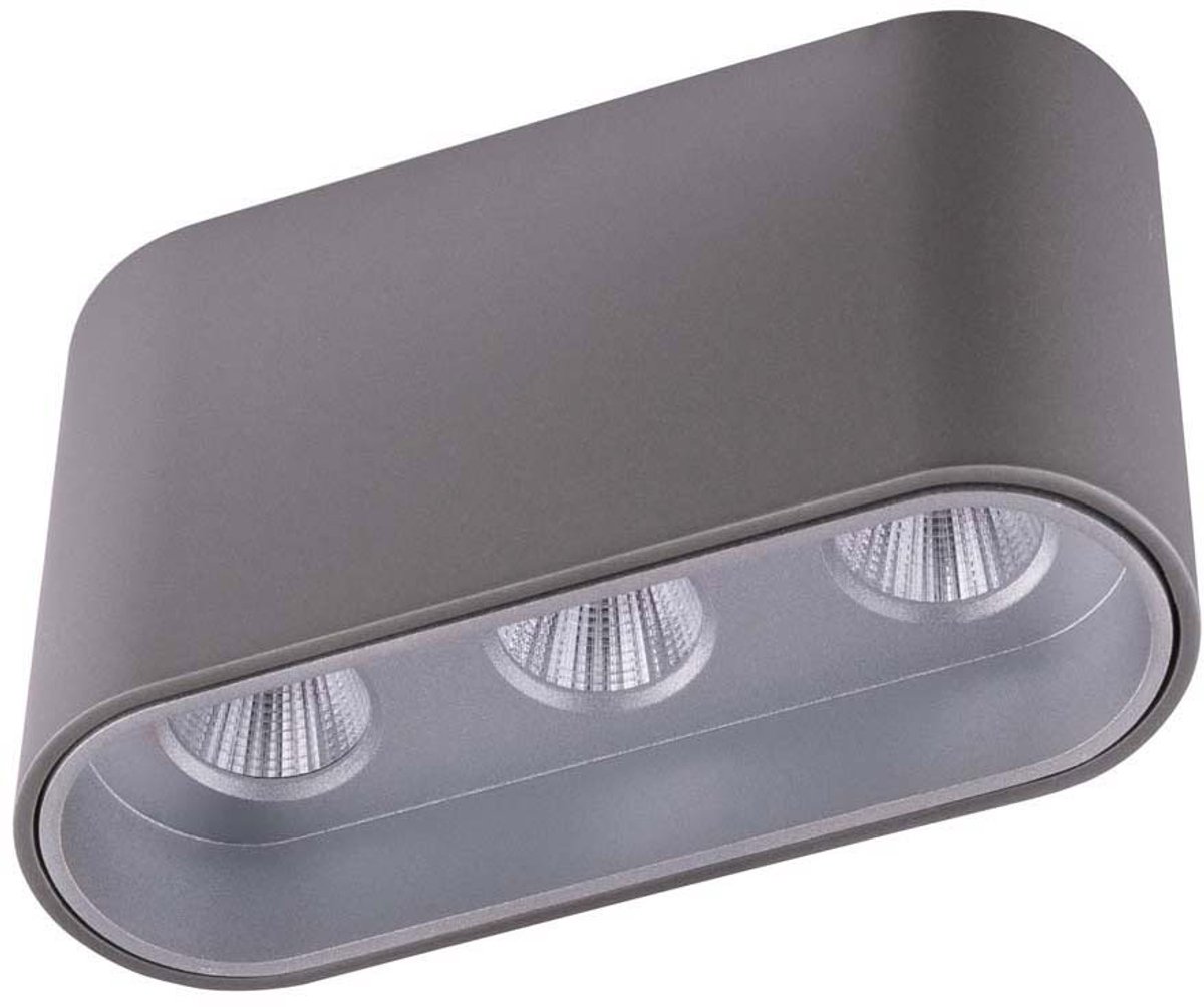 Plafondlamp LED plafondlamp Hallamp Opbouwlamp grijs zilver Woonkamerlamp, 7W 421lm warm wit, L 10,5x 6,4 cm