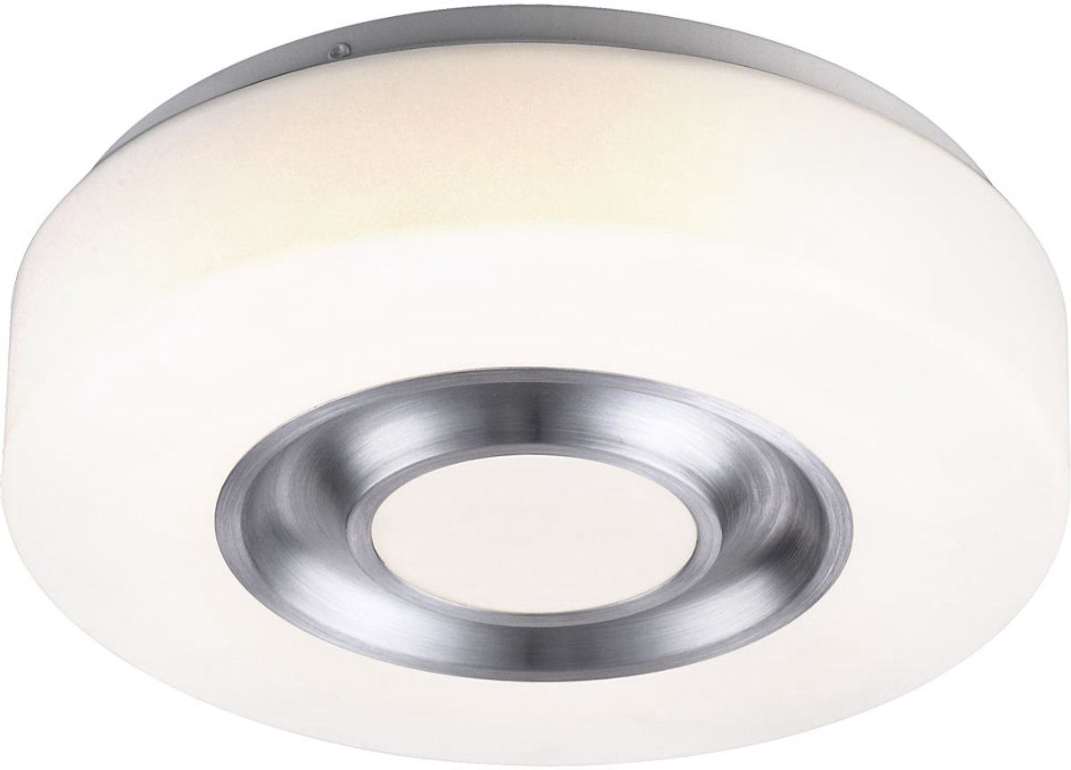 Globo 8 watt LED plafondlamp rond armatuur verlichting metaal wit aluminium acryl opaal Globo 41688 ONIL