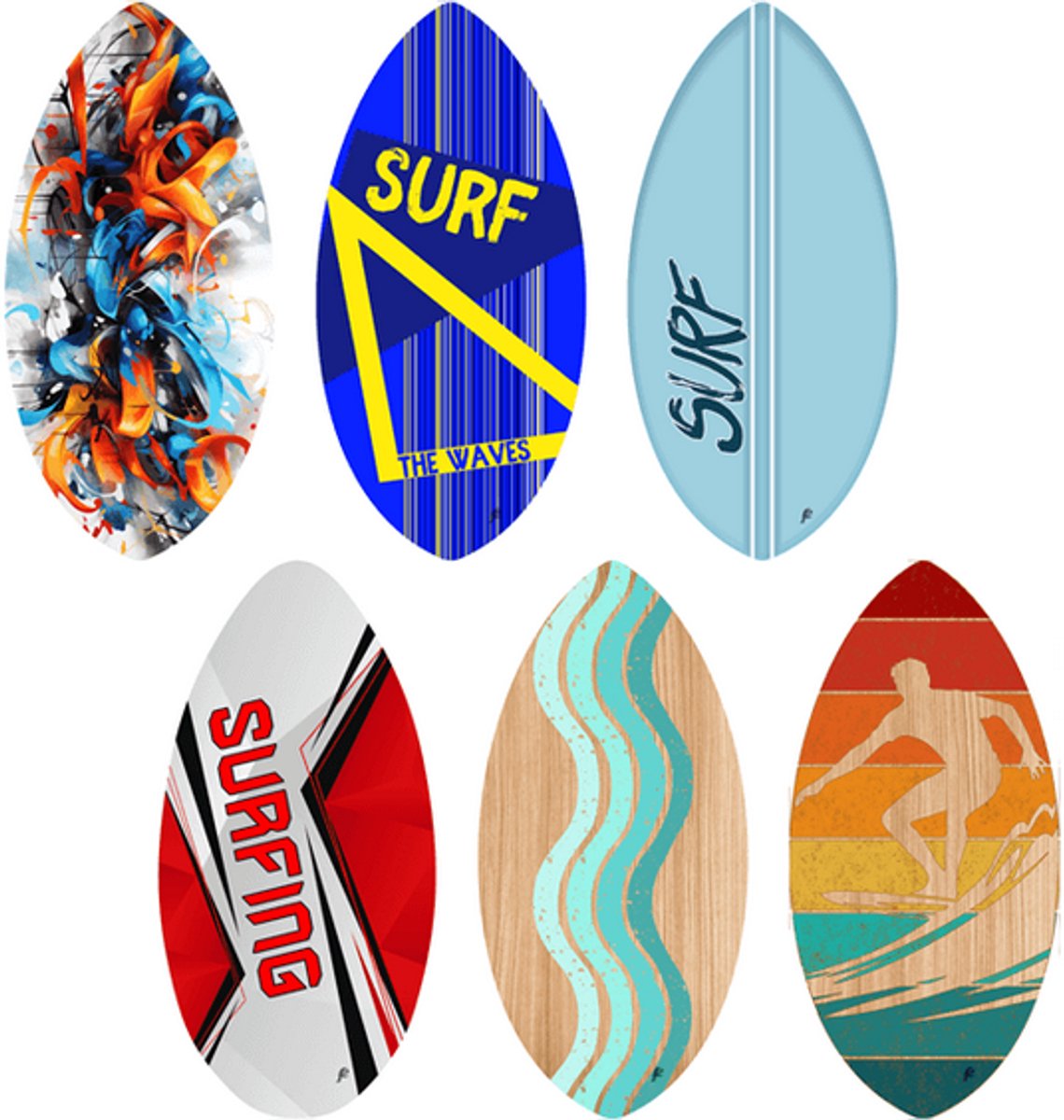 Twisk skimboard hout 105 cm speelgoed surfplank voor kinderen. Multicolor