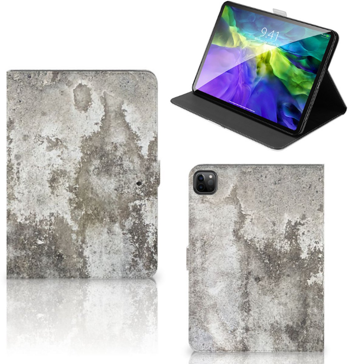 iPad Pro 11 2020/2021/2022 Leuk Tablet hoesje Beton Print