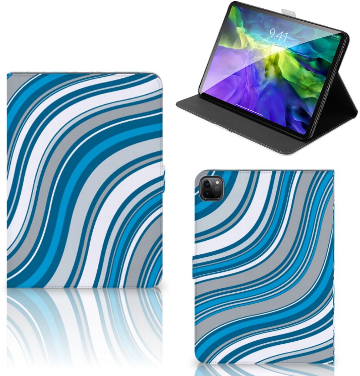 iPad Pro 11 2020/2021/2022 Tablet Hoes Waves Blue