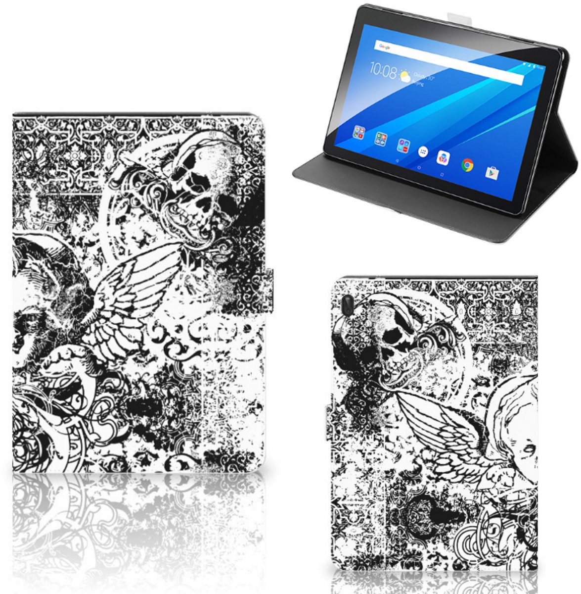 Tablettasje Lenovo Tab E10 Skulls Angel
