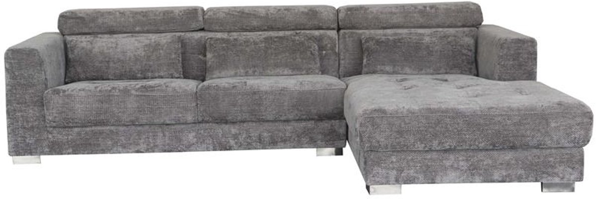 Tower Living Chaise Longue Bank Brighton - Lichtgrijs Stof - Rechts - 281x196x76cm