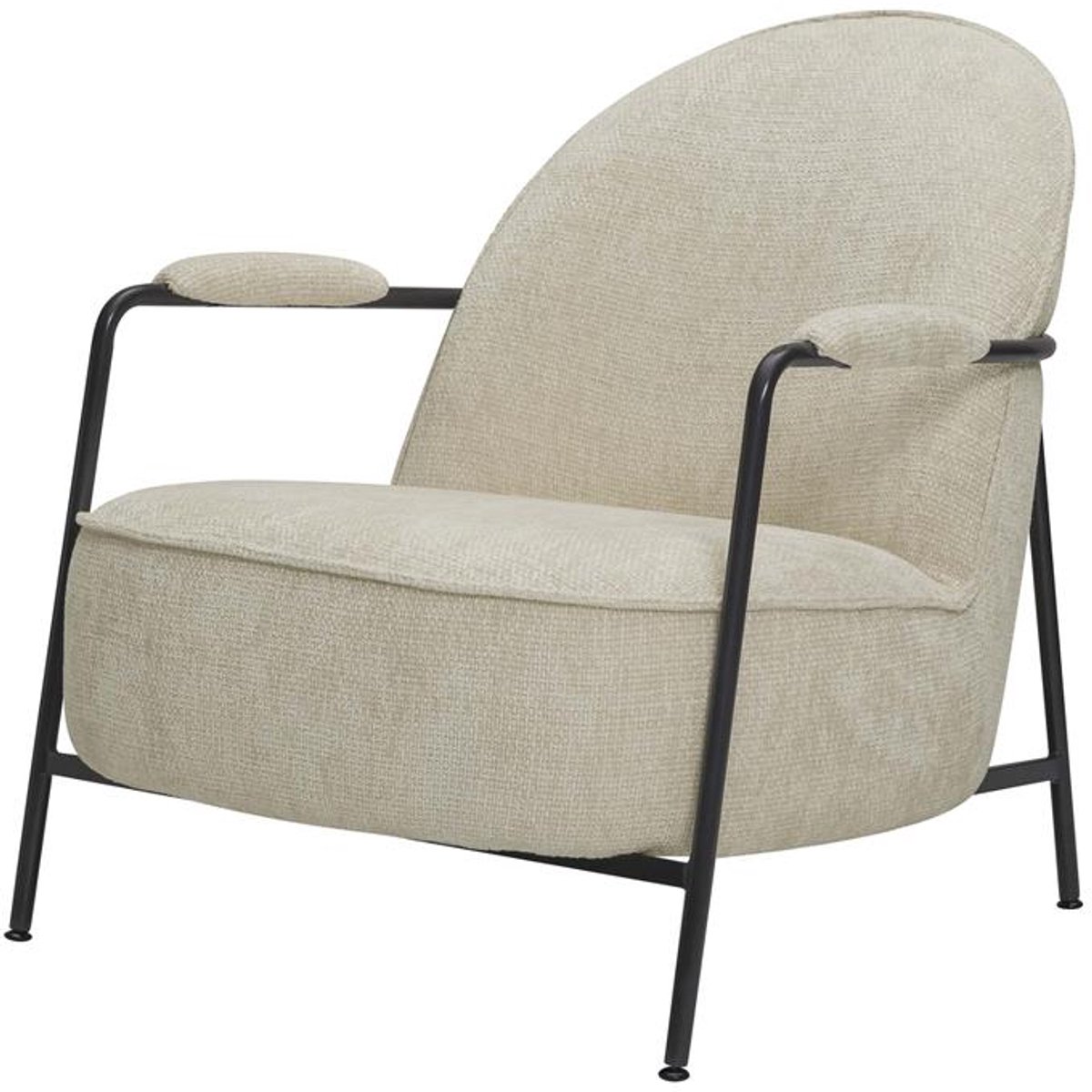 Tower Living Fauteuil Amelia - Wit Stof - Met Armleuning - 82x73x77cm