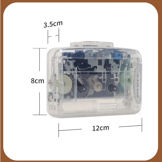Retro Cassettespeler - 12x9x4cm - Draagbare Walkman met FM Radio & Opnamefunctie - Inclusief Oortjes - USB & Batterij Voeding - Ideaal Cadeau voor Muziekliefhebbers - Blauw — afbeelding 5