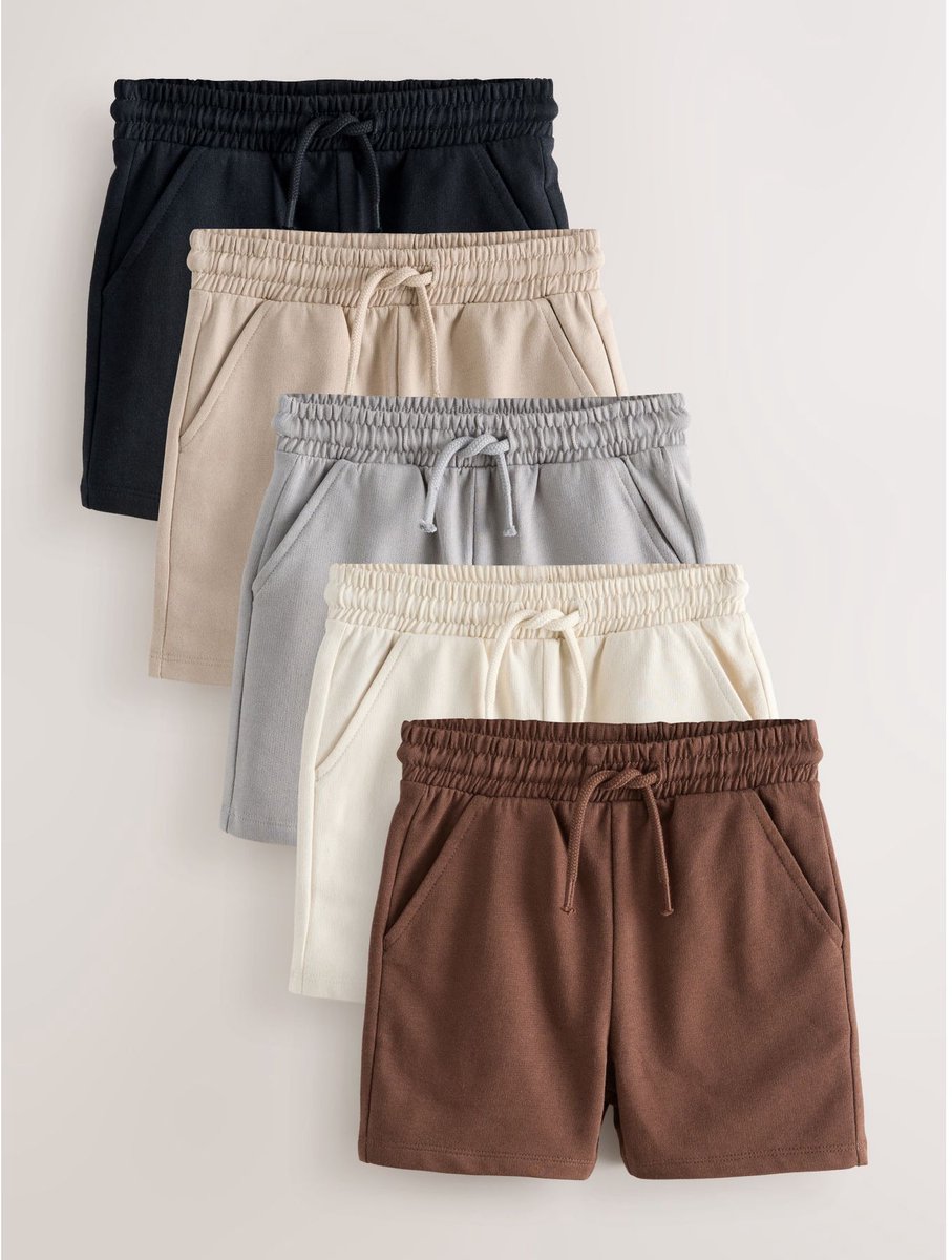 Next - Jongens - Set van 5 jerseyshorts - Bruin