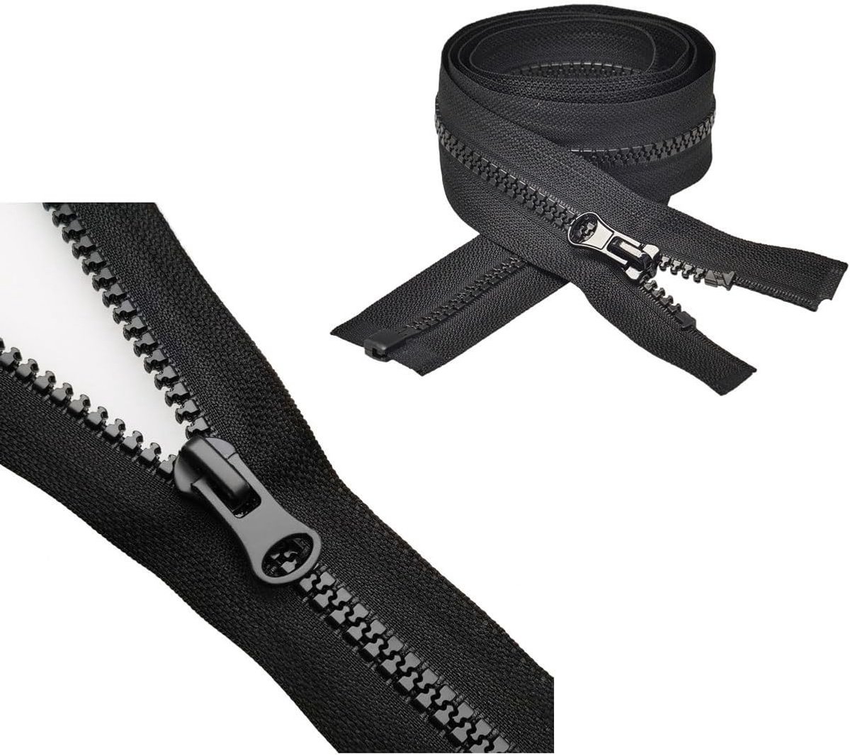Nylon rits voor kleding en accessoires, 2-delige verstelbare ritsen van 40 tot 120 cm, ideaal voor naaien en reparaties