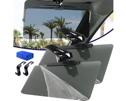 Universele Zonneklep Auto - Zonneklep Uitbreiding Vizier - Verblinding Verminderen - Gepolariseerde Bescherming - 32 x 14 cm - Grijs