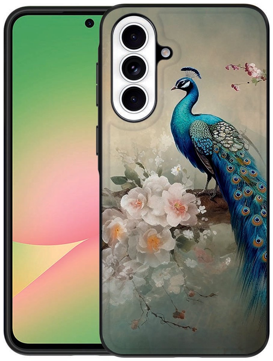 Backcover Hoesje Samsung Galaxy A57 Vintage Pauwen