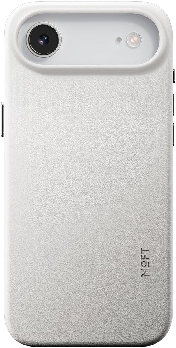 MOFT Hoesje Geschikt voor iPhone Air - MOVAS Snap Back Cover - Compatibel met MagSafe - Vegan Leer Case - Beschermhoes Dun - Duurzaam - Grijs