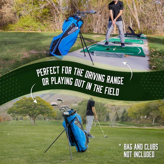 Golftas Stand Attachment - Golfstandaard Benen - Voorkomen Cart Falls - Opvouwbaar Lichtgewicht - 12 Ounce - Blauw — afbeelding 3
