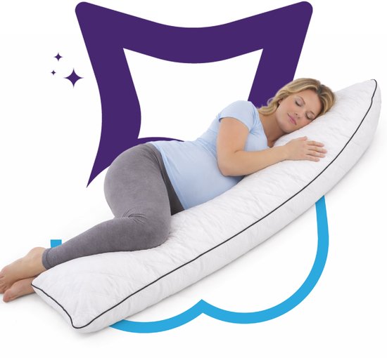 Slaapspeciaal Ergonomische Body Pillow – Zwangerschapskussen, Zijslaperkussen & Voedingskussen met wasbare hoes – 40x145 cm