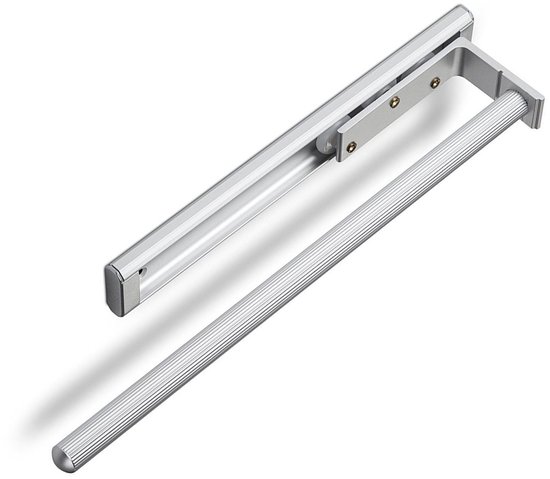 Porte-serviettes extensible Sotech couleur argent avec barre nervurée.