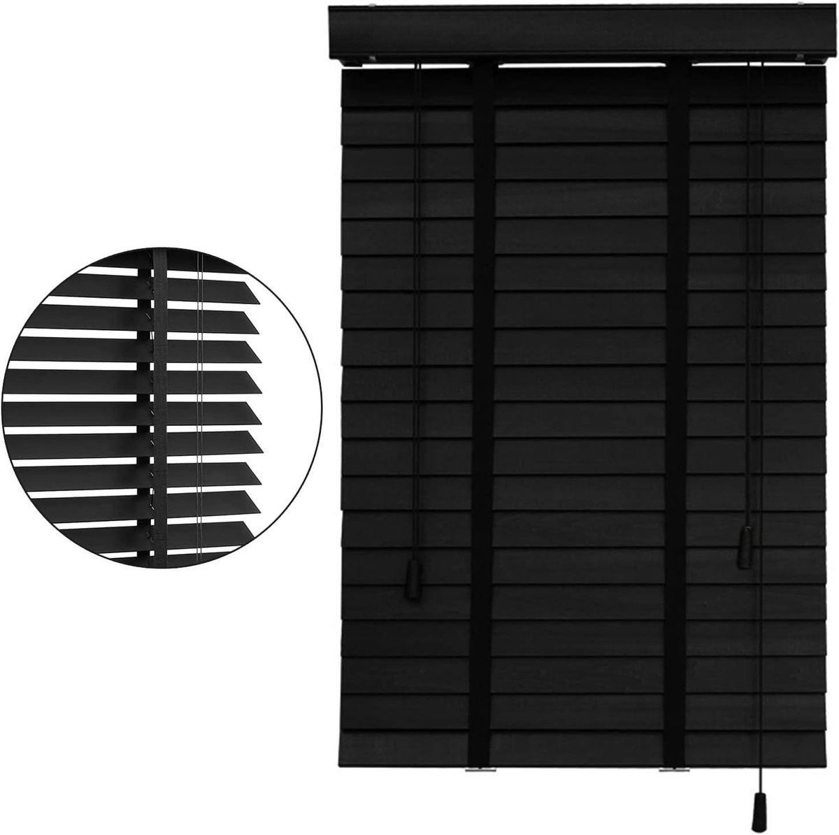 Houten Jaloezieën - Lamellengordijnen Raambekleding - Privacy en Lichtregeling - 50mm Bred