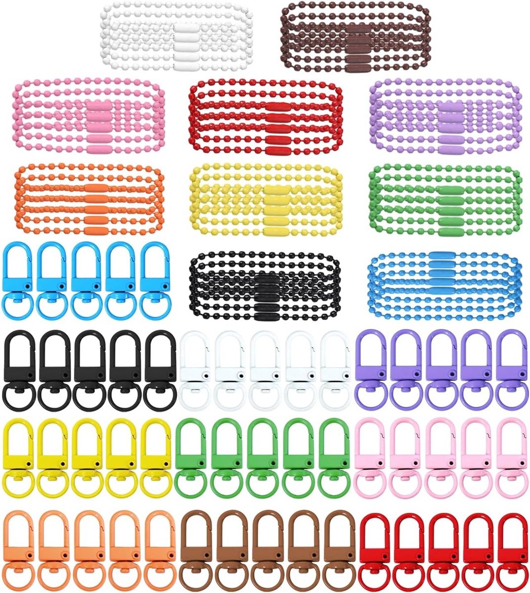 Praktische Sleutelhaken en Veerclips, 50 Stuks, Ideaal voor Sleutels, Lanyards en Accessoires