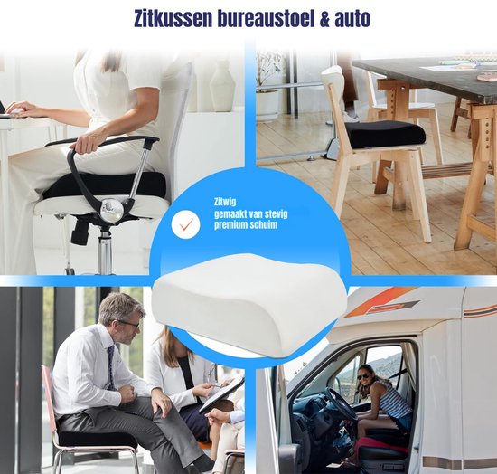 Quvo® Zitverhoger Auto - Stoelverhoger voor Auto - Kinderzitje Auto - Zwart- 40cm x 40cm x 13cm van Merkloos — afbeelding 3