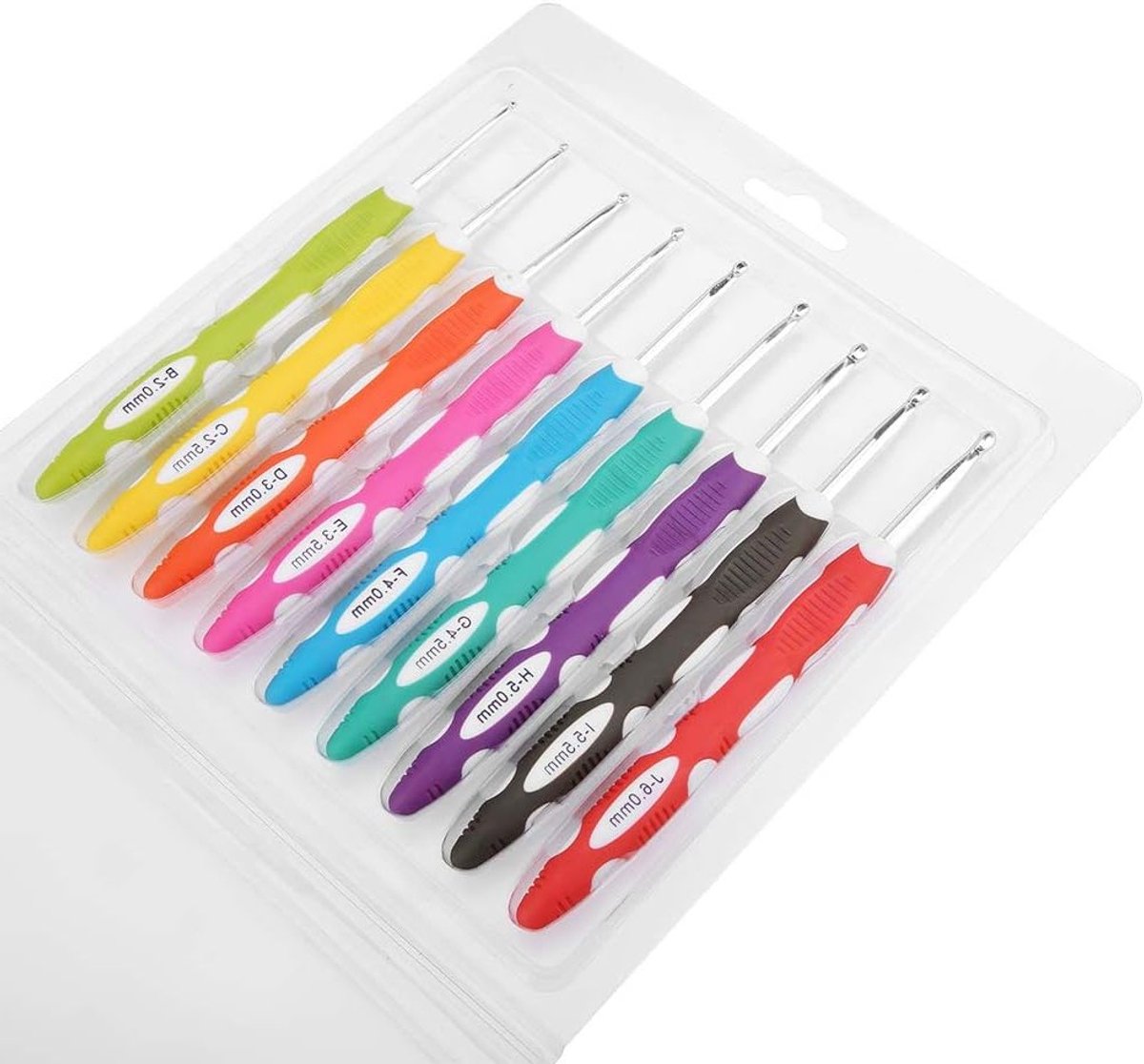 Complete Haaknaalden Set van 9 Stuks, Ergonomische Aluminium Haaknaalden met Comfortabele Handgreep voor Breien en Haken, Inclusief Diverse Maten en Accessoires