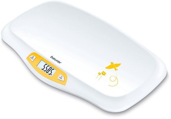 Beurer BY 80 Babyweegschaal - Hold functie - Tarra - Groot LCD display - Gebogen weegvlak - Tot 20 kg - Op 5 gram nauwkeurig - Automatische uitschakeling - Incl. batterijen - 3 Jaar garantie