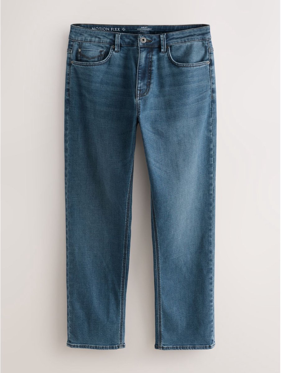 Next - Heren - Motionflex jeans met rechte pasvorm - Blauw