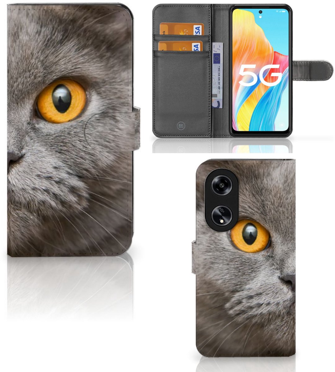 Telefoonhoesje met Pasjes OPPO Reno8 T 5G Britse Korthaar